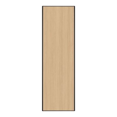 Porte de placard coulissante effet bois côtelé profil fin acier noir GoodHome Arius H.248,5 x L.92,2 cm + amortisseurs