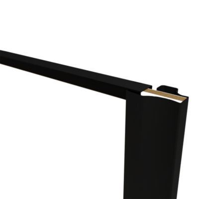 Porte de placard coulissante effet bois côtelé profil fin acier noir GoodHome Arius H.248,5 x L.92,2 cm + amortisseurs