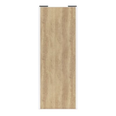 Porte de placard coulissante effet chêne brut profil blanc GoodHome Arius H. 248,5 x L. 92.2 cm + amortisseurs