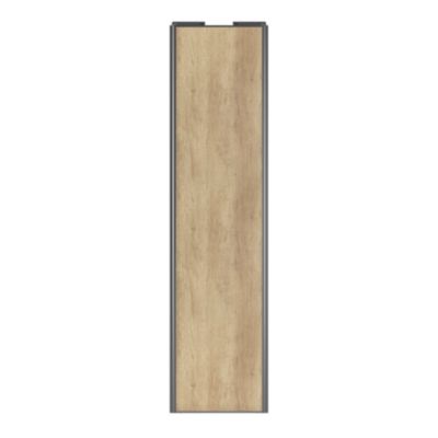 Porte de placard coulissante effet chêne brut profil gris GoodHome Arius H. 248,5 x L. 62.2 cm + amortisseurs