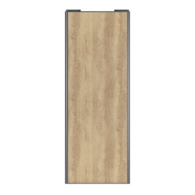 Porte de placard coulissante effet chêne brut profil gris GoodHome Arius H. 248,5 x L. 92.2 cm + amortisseurs