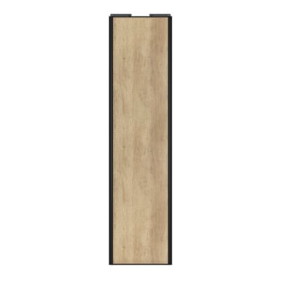 Porte de placard coulissante effet chêne brut profil noir GoodHome Arius H. 248,5 x L. 62.2 cm + amortisseurs