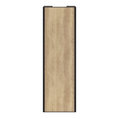 Porte de placard coulissante effet chêne brut profil noir GoodHome Arius H. 248,5 x L. 77.2 cm + amortisseurs