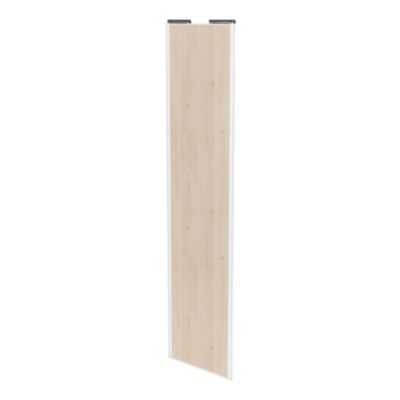 Porte de placard coulissante effet chêne clair profil blanc GoodHome Arius H. 248,5 x L. 62.2 cm + amortisseurs