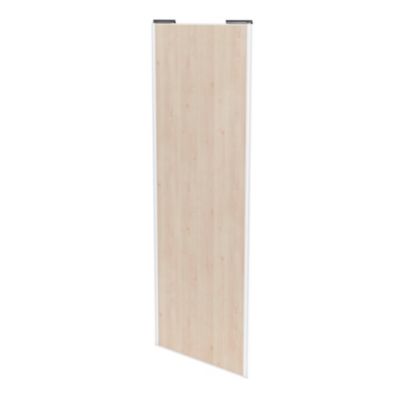 Porte de placard coulissante effet chêne clair profil blanc GoodHome Arius H. 248,5 x L. 92.2 cm + amortisseurs