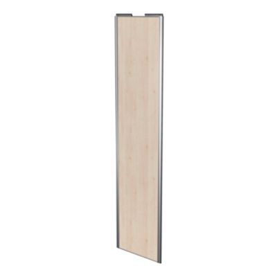 Porte de placard coulissante effet chêne clair profil gris GoodHome Arius H. 248,5 x L. 62.2 cm + amortisseurs