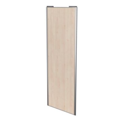 Porte de placard coulissante effet chêne clair profil gris GoodHome Arius H. 248,5 x L. 92.2 cm + amortisseurs
