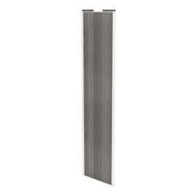 Porte de placard coulissante effet chêne grisé profil blanc GoodHome Arius H. 248,5 x L. 62.2 cm + amortisseurs