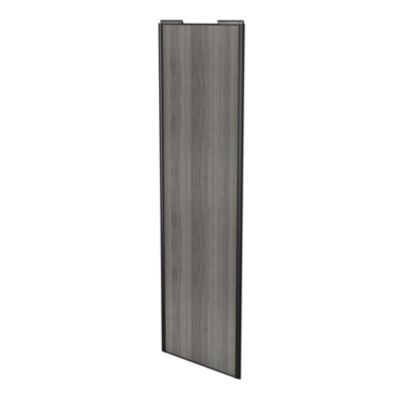 Porte de placard coulissante effet chêne grisé profil noir GoodHome Arius H. 248,5 x L. 77.2 cm + amortisseurs