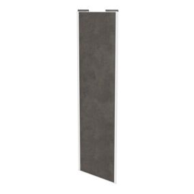 Porte de placard coulissante gris antique profil blanc GoodHome Arius H. 248,5 x L. 77.2 cm + amortisseurs