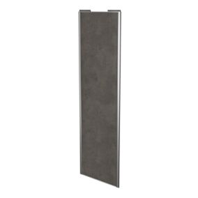 Porte de placard coulissante gris antique profil gris GoodHome Arius H. 248,5 x L. 77.2 cm + amortisseurs