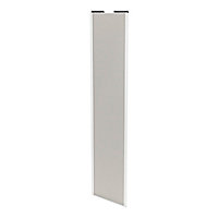 Porte de placard coulissante gris clair mat profil blanc GoodHome Arius H. 248,5 x L. 62.2 cm + amortisseurs
