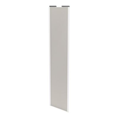 Porte de placard coulissante gris clair mat profil blanc GoodHome Arius H. 248,5 x L. 62.2 cm + amortisseurs