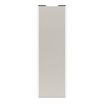 Porte de placard coulissante gris clair mat profil blanc GoodHome Arius H. 248,5 x L. 77.2 cm + amortisseurs