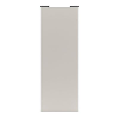 Porte de placard coulissante gris clair mat profil blanc GoodHome Arius H. 248,5 x L. 92.2 cm + amortisseurs