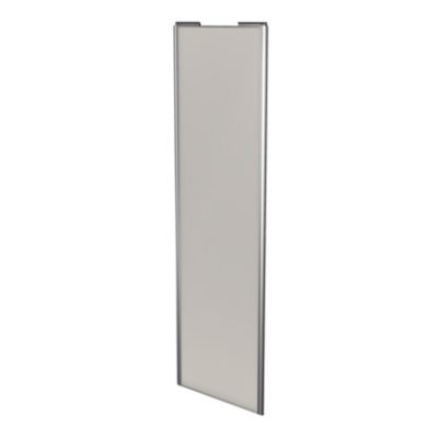 Porte de placard coulissante gris clair mat profil gris GoodHome Arius H. 248,5 x L. 77.2 cm + amortisseurs