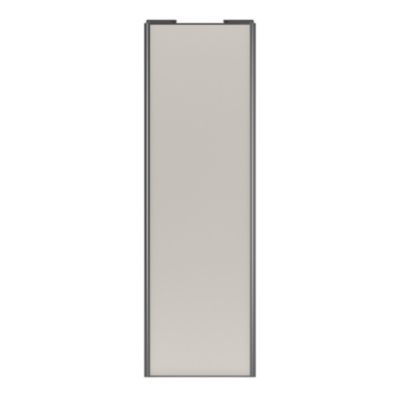 Porte de placard coulissante gris clair mat profil gris GoodHome Arius H. 248,5 x L. 77.2 cm + amortisseurs