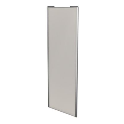 Porte de placard coulissante gris clair mat profil gris GoodHome Arius H. 248,5 x L. 92.2 cm + amortisseurs