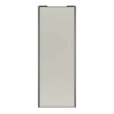 Porte de placard coulissante gris clair mat profil gris GoodHome Arius H. 248,5 x L. 92.2 cm + amortisseurs