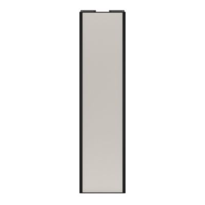 Porte de placard coulissante gris clair mat profil noir GoodHome Arius H. 248,5 x L. 62.2 cm + amortisseurs
