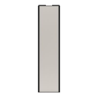Porte de placard coulissante gris clair mat profil noir GoodHome Arius H. 248,5 x L. 62.2 cm + amortisseurs