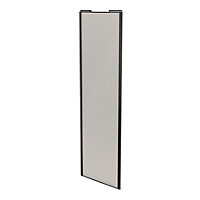 Porte de placard coulissante gris clair mat profil noir GoodHome Arius H. 248,5 x L. 77.2 cm + amortisseurs