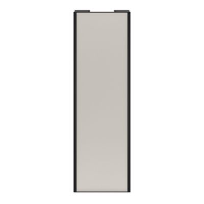 Porte de placard coulissante gris clair mat profil noir GoodHome Arius H. 248,5 x L. 77.2 cm + amortisseurs