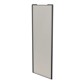 Porte de placard coulissante gris clair mat profil noir GoodHome Arius H. 248,5 x L. 92.2 cm + amortisseurs