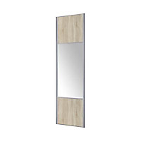 Porte de placard coulissante miroir chêne clair Form Valla 92,2 x 247,5 cm