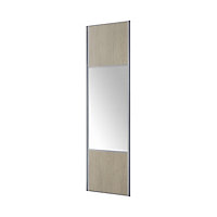 Porte de placard coulissante miroir chêne cendré Form Valla 92,2 x 245,6 cm