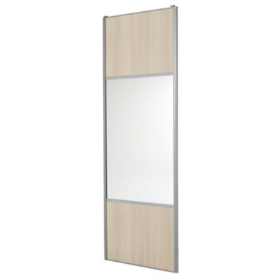 Porte De Placard Coulissante Miroir Decor Chene Clair Form Valla 92 2 X 250 Cm Castorama