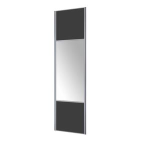 Porte de placard coulissante miroir gris anthracite Form Valla 62,2 x 247,5 cm