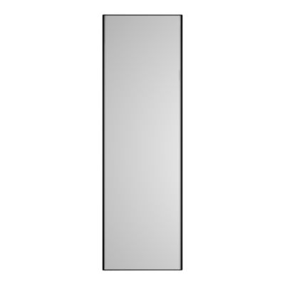 Porte de placard coulissante miroir profil aluminium noir GoodHome Arius H.248,5 x L.91,5 cm + amortisseurs