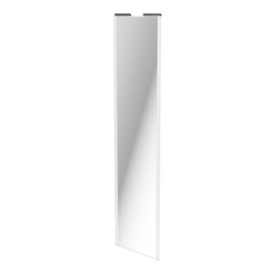 Porte de placard coulissante miroir profil blanc GoodHome Arius H. 248,5 x L. 62.2 cm + amortisseurs