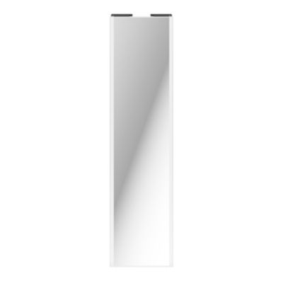 Porte de placard coulissante miroir profil blanc GoodHome Arius H. 248,5 x L. 62.2 cm + amortisseurs