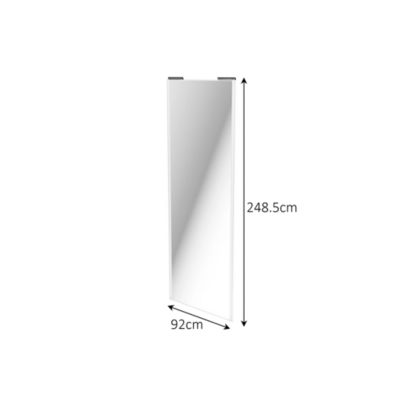 Porte de placard coulissante miroir profil blanc GoodHome Arius H. 248,5 x L. 92.2 cm + amortisseurs