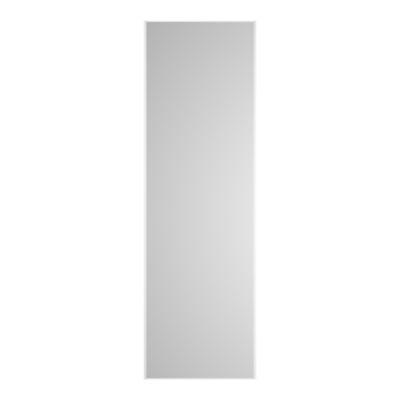 Porte de placard coulissante miroir profil fin acier blanc GoodHome Arius H.248,5 x L.92,2 cm + amortisseurs