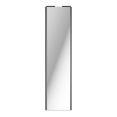 Porte de placard coulissante miroir profil gris GoodHome Arius H. 248,5 x L. 62.2 cm + amortisseurs