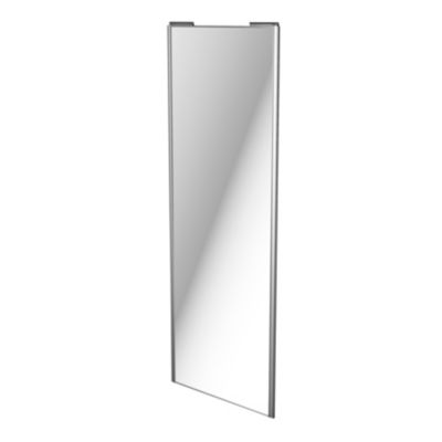 Porte de placard coulissante miroir profil gris GoodHome Arius H. 248,5 x L. 92.2 cm + amortisseurs