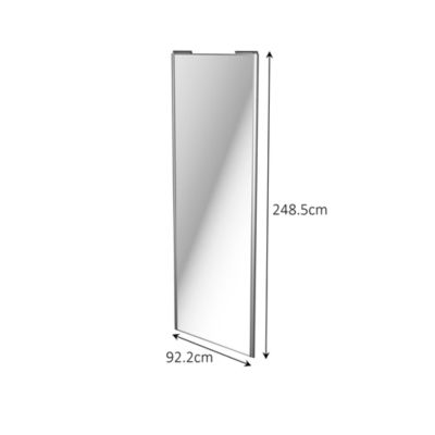 Porte de placard coulissante miroir profil gris GoodHome Arius H. 248,5 x L. 92.2 cm + amortisseurs