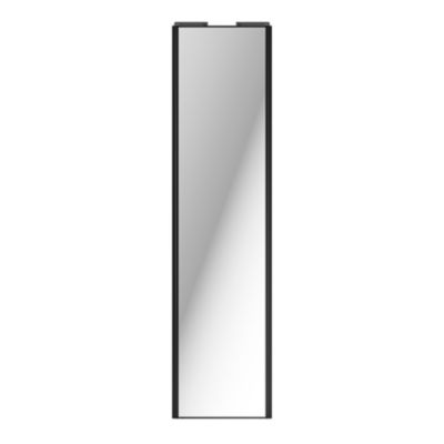 Porte de placard coulissante miroir profil noir GoodHome Arius H. 248,5 x L. 62.2 cm + amortisseurs