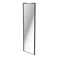 Porte de placard coulissante miroir profil noir GoodHome Arius H. 248,5 x L. 77.2 cm + amortisseurs