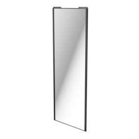 Porte de placard coulissante miroir profil noir GoodHome Arius H. 248,5 x L. 92.2 cm + amortisseurs