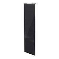 Porte de placard coulissante noir avec cadre blanc GoodHome Arius H. 248,5 x L. 77.2 cm