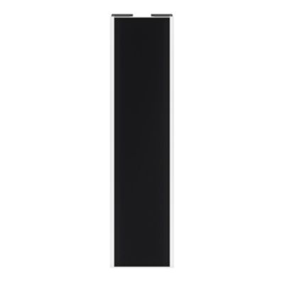 Porte de placard coulissante noir mat profil blanc GoodHome Arius H. 248,5 x L. 62.2 cm + amortisseurs