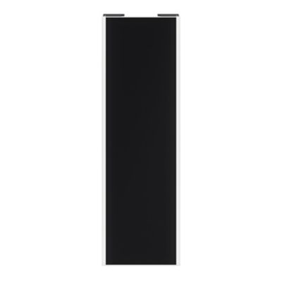 Porte de placard coulissante noir mat profil blanc GoodHome Arius H. 248,5 x L. 77.2 cm + amortisseurs
