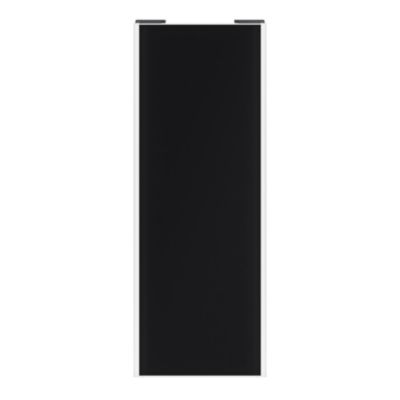 Porte de placard coulissante noir mat profil blanc GoodHome Arius H. 248,5 x L. 92.2 cm + amortisseurs
