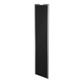 Porte de placard coulissante noir mat profil gris GoodHome Arius H. 248,5 x L. 62.2 cm + amortisseurs