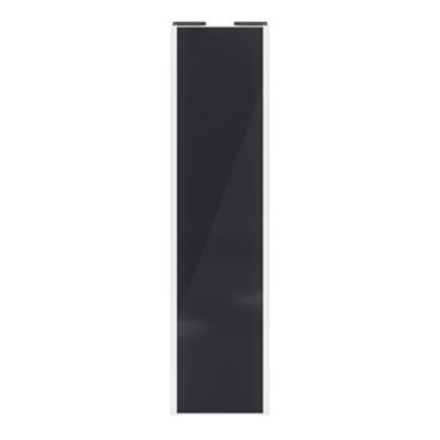 Porte de placard coulissante noir profil blanc GoodHome Arius H. 248,5 x L. 62.2 cm + amortisseurs
