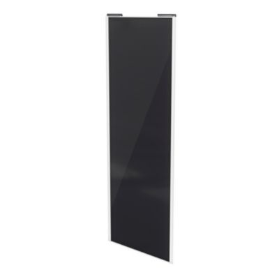 Porte de placard coulissante noir profil blanc GoodHome Arius H. 248,5 x L. 92.2 cm + amortisseurs